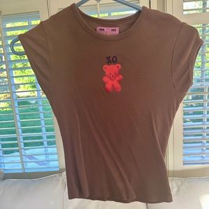 Unif xo bear top baby tee